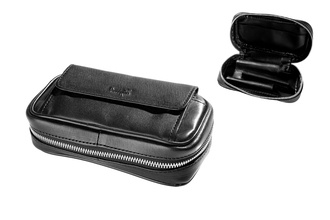 Pipe Bag Leather black, 3pcs