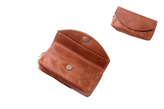 Angelo tobacco pouch leather brown, rubber, for 1 pcs