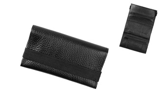 Angelo RYO Pouch Leahter Black w. Rubber holder