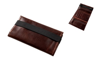 Angelo RYO Pouch Leahter, dark brown w. Rubber holder