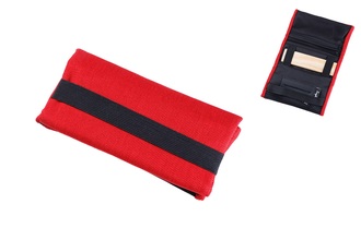 Angelo RYO Pouch cotton red/black w. Rubber holder+Wood