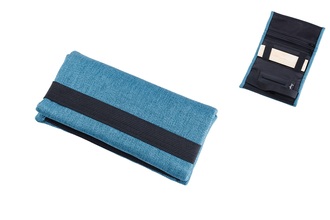 Angelo RYO Pouch cotton blue w. Rubber holder+Wood