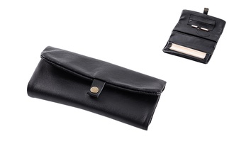 Angelo RYO Pouch Leahter black with wood