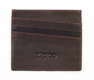 Zippo credit card holder leather, mocca