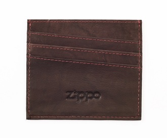 Zippo credit card holder leather, brown