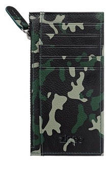 Zippo 2006049 Karten Etui Leder, grün Camouflage