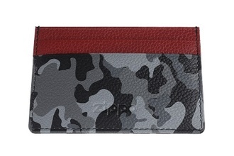 Zippo 2006056 Karten Etui Leder, grau Camouflage