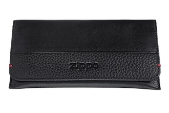 Zippo 2006058 Tabakbeutel Nappa Leder, schwarz mit Kautschuk