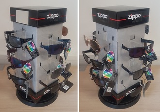 Zippo Sonnenbrillen Display 12er, Brillen polarized, incl. Stoffbeutel