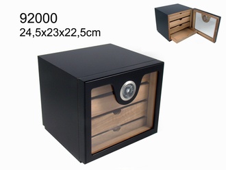 Angelo Humidor Cabinet M, black, 24,5x 23x 22cm