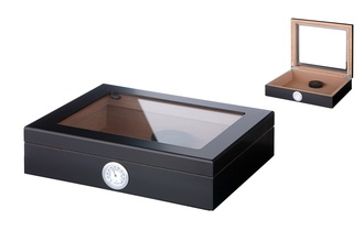 Angelo Humidor Black w.Window 26x22x7,5cm