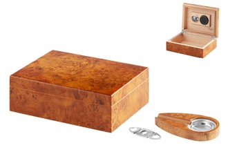 Angelo Humidor Set Darkbrown 24x18x8cm