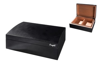 Angelo Humidor Real Carbon Furnier 31,5x23x12cm, without hygrometer, without humidifier