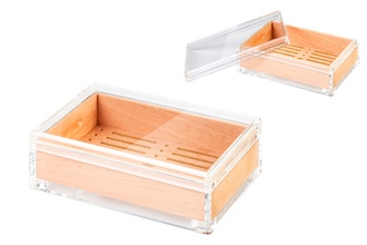 Angelo humidor acrylic, interior cedar veneer 22x15x17 without hygrometer and humidifier