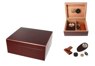 Germanus Humidor Set brown 26x22,5x 10,8cm