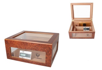 Germanus Humidor Oro Wurzelholz-Optik 32x27,5x15,2cm