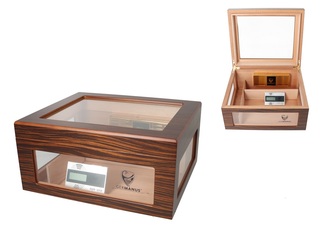 Germanus Humidor Oro braun mit Maserung 32x27,5x15,2cm