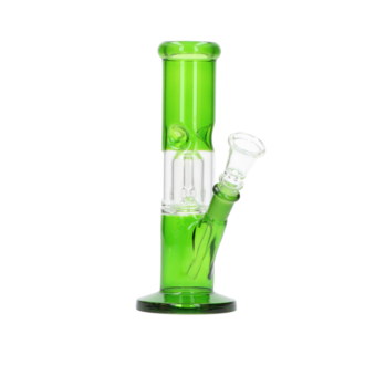 Glasbong Ice+Percolator Zylinder transparent grün, H. 20,5cm, Ø 3,5cm Chillum Topf fest