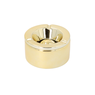 Angelo wind ashtray, ceramic shiny gold-colored, Ø 11.2cm, h. 6.2cm