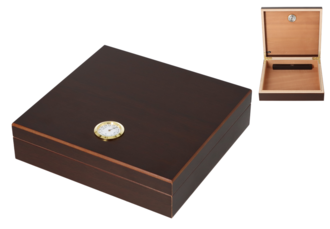 Angelo humidor, brown incl. hygrometer, 22,8x 21,8x 5,8cm