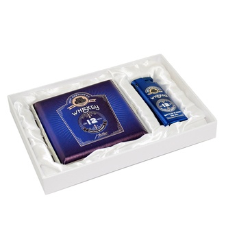 Matteo gift set Whiskey blue, cigarette case + lighter Jet refillable