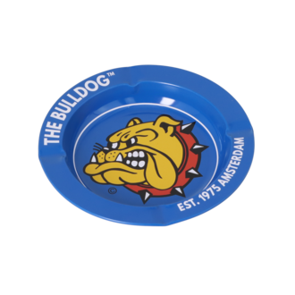 Bulldog tin ashtray blue