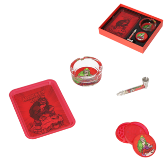 Monkey King Set: Grinder 3tlg.+Pipe+Ascher+Tray rot