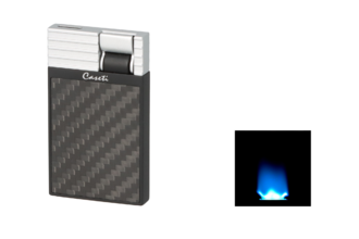 Caseti Lighter Flat Flame, black matt/Carbon