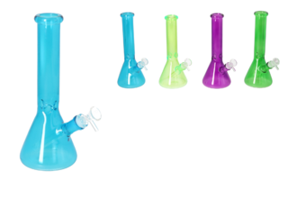 Dreamliner glass bong Ice conical, assorted colors, h.26cm, Ø4cm, chillum 18 cut