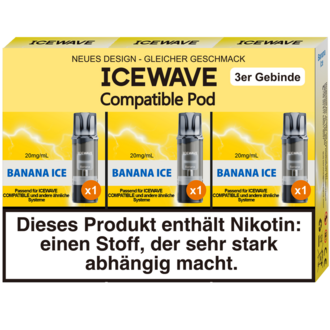 3x ICEWAVE Pod Banana Ice 20mg/ml ca. 700 Züge/Pod