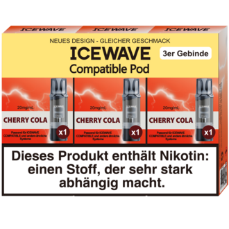 3x ICEWAVE Pod Cherry Cola 20mg/ml ca. 700 Züge/Pod