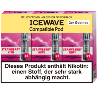 3x ICEWAVE Pod Strawberry Kiwi 20mg/ml ca. 700 Züge/Pod