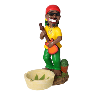 Aschenbecher, Polyresin Rasta mit Gitarre 15x21cm, H.31cm