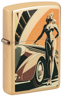 Zippo 60007258 Vintage Car and Woman Design