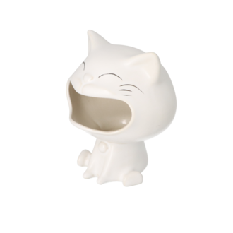 Ashtray, ceramic white cat, 10x 8.5x 12cm