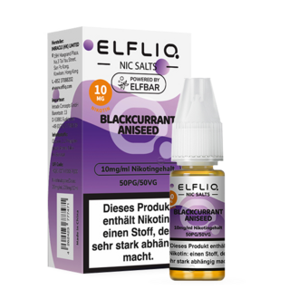 ELFBAR Elfliq 10mg SALT Liquid Blackcurrant Aniseed 10ml