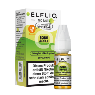 ELFBAR Elfliq 10mg SALT Liquid Sour Apple 10ml