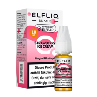 ELFBAR Elfliq 10mg SALT Liquid Strawberry Ice Cream 10ml