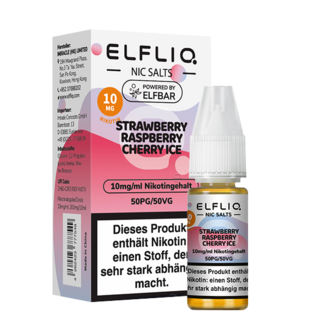 ELFBAR Elfliq 10mg SALT Liquid Strawberry Raspberry Cherry Ice 10ml