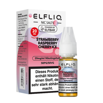 ELFBAR Elfliq 20mg SALT Liquid Strawberry Raspberry Cherry Ice 10ml