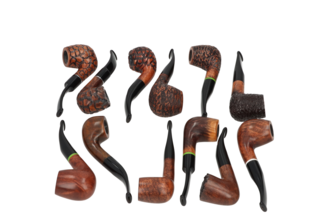 Angelo Pipe Mix brown smooth and rustic Briar 9mm