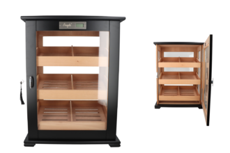 Angelo Humidor Cabinett, schwarz matt BxHxT 48x64x33cm, abschließbar