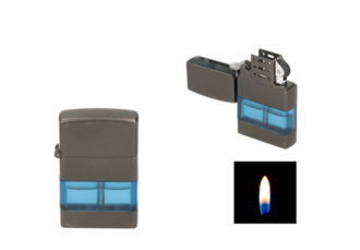 Eurojet lighter flint, gun matt with blue inspection window