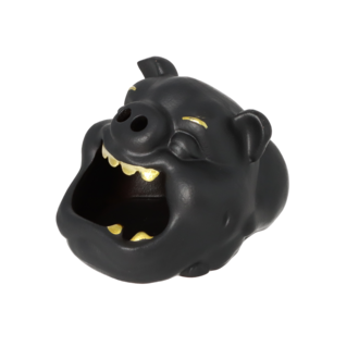 Ashtray, ceramic pig black, 16.5x 12x 10.5cm